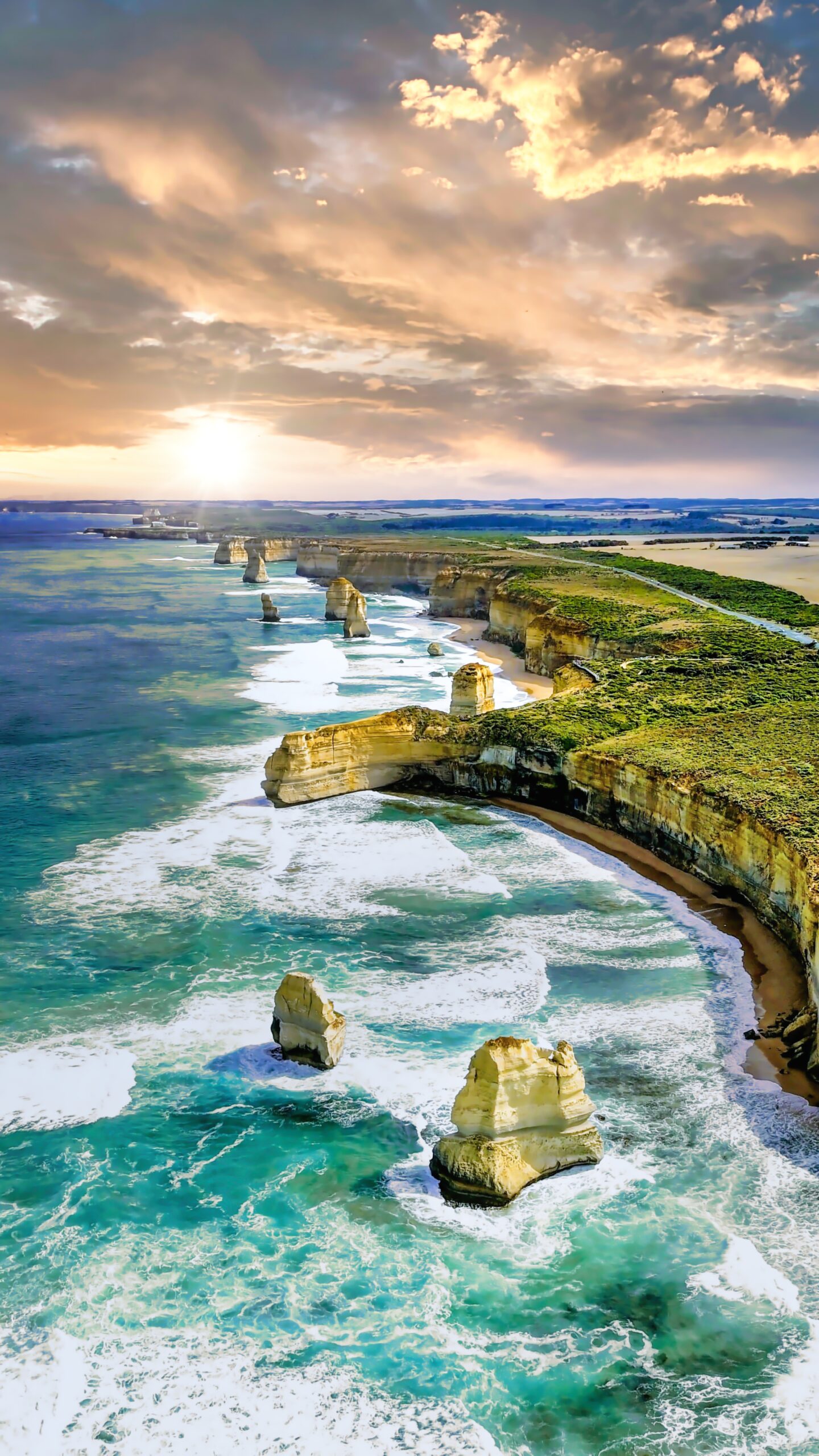 Sunset image of the 12 Apostles of Australia