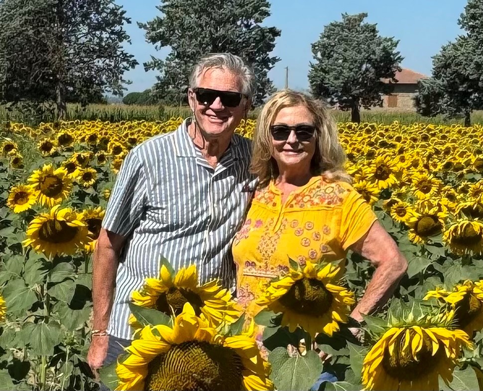Tuscany Italy in a sunflower field