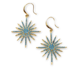 Asteria Drop Earrings in Gold with Nano Cubic Zirconia