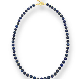 Emma Beaded Necklace in Gold with Lapis (Small)