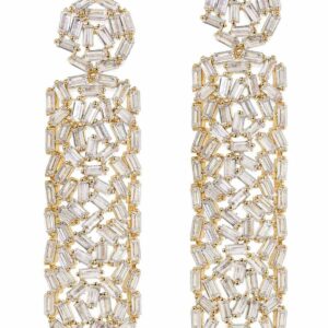 Hestia Drop Earrings in Gold with Cubic Zirconia