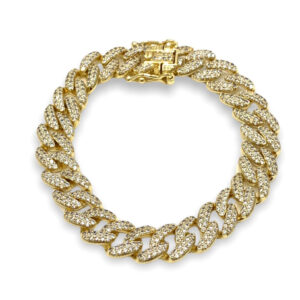 Lauren Curve Link Bracelet in Gold with Cubic Zirconia