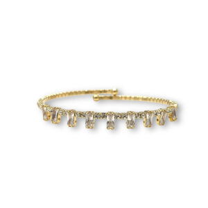 Nora Baguette Bracelet in Gold with Cubic Zirconia