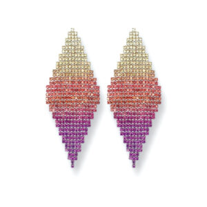Seraphim Earrings in Pink with Cubic Zirconia and Diamond Detail