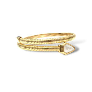 Sofia Coil Bracelet in Gold with Mother of Pearl Serpent