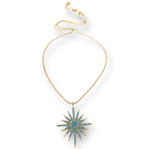 Theia Pendant Necklace in Gold with Nano Cubic Zirconia