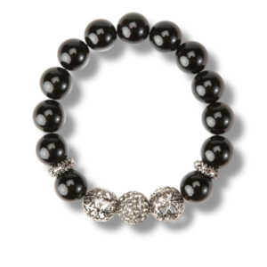 Zara Stretch Beaded Bracelet in Onyx